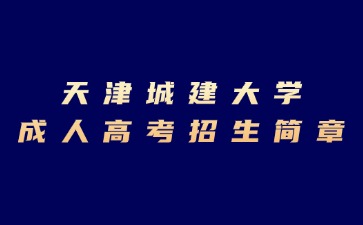 2024年天津城建大学成人高考招生简章