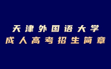 2024年天津外国语大学成人高考招生简章